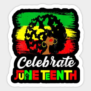 Juneteenth Afro Woman Black Queen African American Melanin Sticker